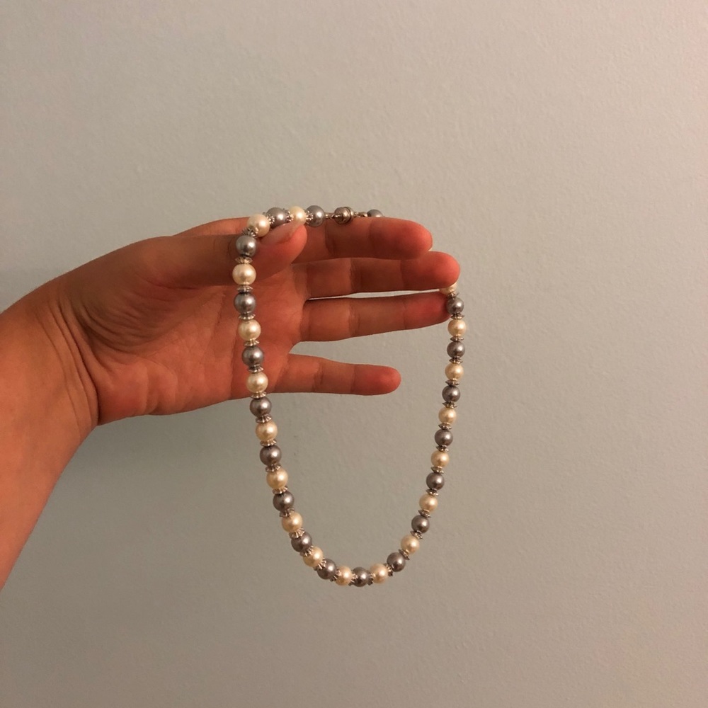 Faux pearl necklace